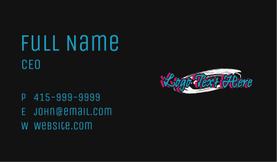 Cool Neon Graffiti Wordmark Business Card Image Preview