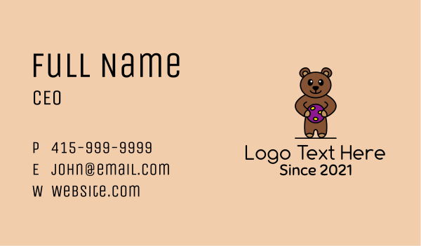 Teddy Bear Toy Business Card Design Image Preview