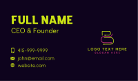 Circuit Neon Letter BC Business Card Image Preview