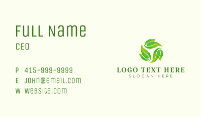 Natural Gardening Leaves  Business Card Image Preview