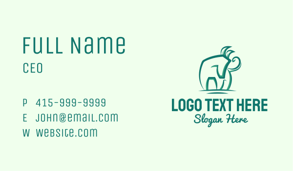 Green Eco Horse Business Card Design Image Preview