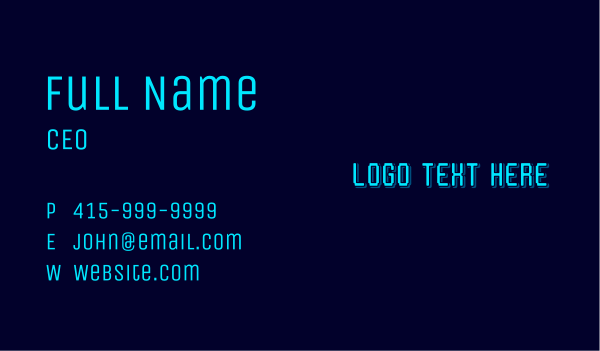 Pixel Digital Wordmark Business Card Design Image Preview