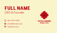 Red 3D Flower  Business Card Design