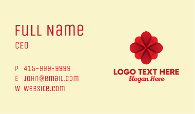 Red 3D Flower  Business Card Image Preview