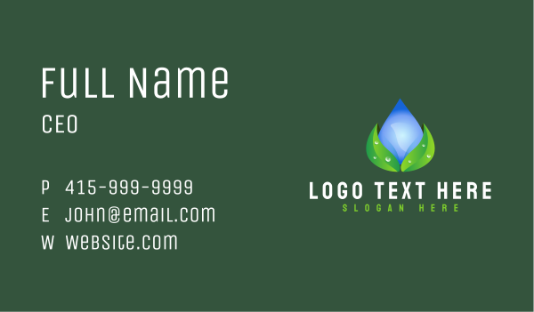 Water Drop Leaf Business Card Design Image Preview