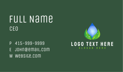 Water Drop Leaf Business Card Image Preview