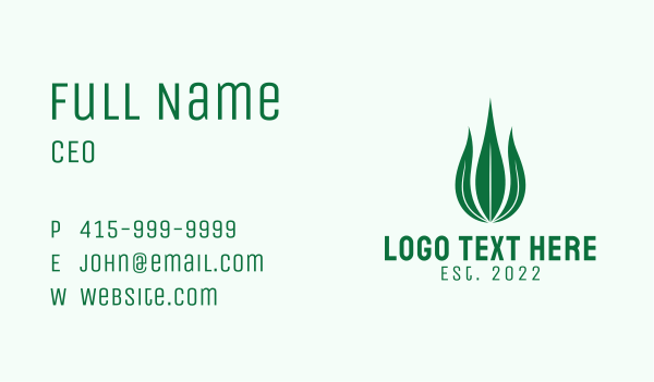 Natural Leaf Droplet Business Card Design Image Preview