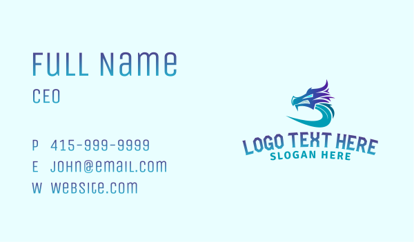 Gradient Dragon Gamer Business Card Design Image Preview