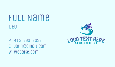 Gradient Dragon Gamer Business Card Image Preview