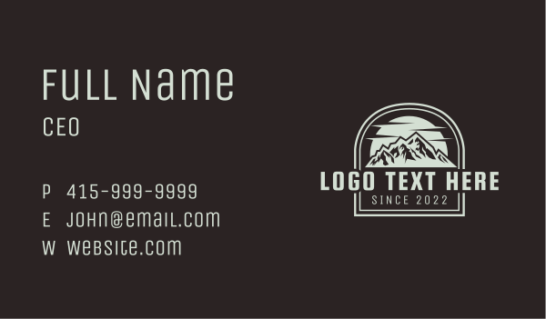 Mountain Sun Adventure Business Card Design Image Preview