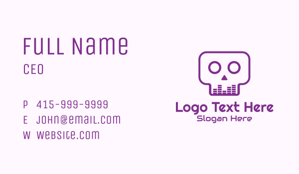 Purple Skull Equalizer Business Card Design Image Preview