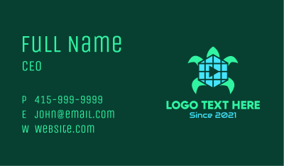 Turtle Media Player Business Card Image Preview