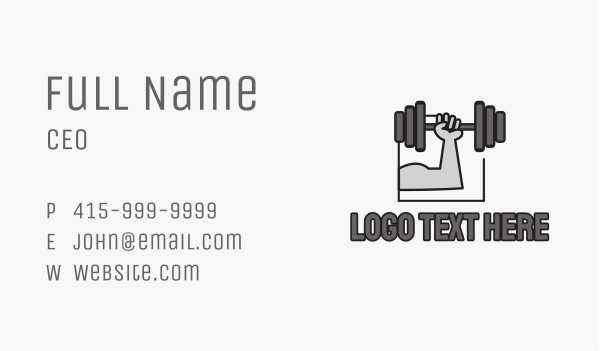 Arm Weightlifting Gym Business Card Design Image Preview