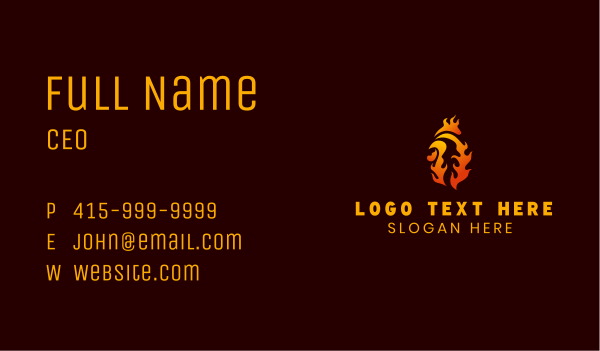 Flame Chicken Rooster  Business Card Design Image Preview
