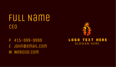 Flame Chicken Rooster  Business Card Image Preview
