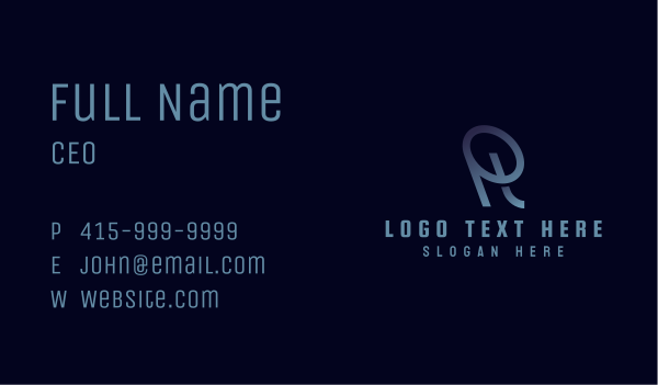 Finance Tech Letter R Business Card Design Image Preview