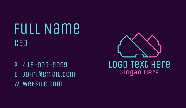 Neon VR Goggles Business Card Design Image Preview