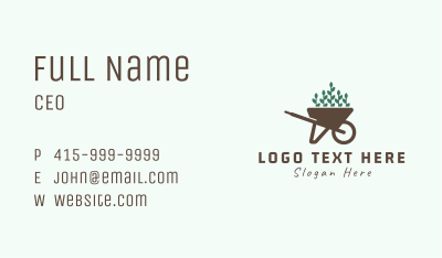 Wheelbarrow Plant Seedling Business Card Image Preview