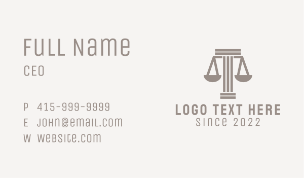 Pillar Scale Law Firm  Business Card Design Image Preview