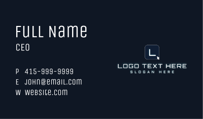 Dark Website Button Letter Business Card Image Preview