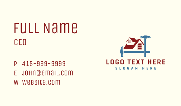 Home Improvement Carpentry Business Card Design Image Preview