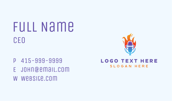 Flaming Mic Studio Business Card Design Image Preview