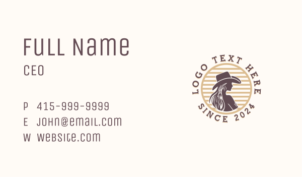 Western Rodeo Cowgirl Business Card Design Image Preview