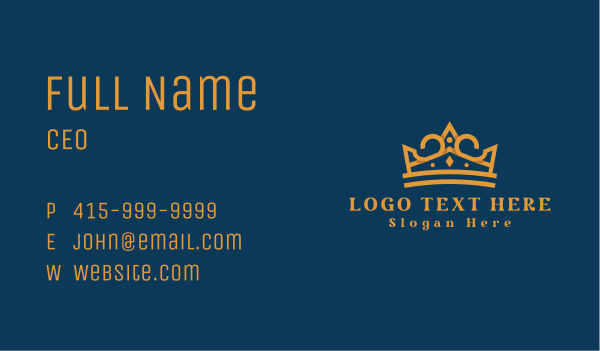 Gold Royal Crown Business Card Design Image Preview