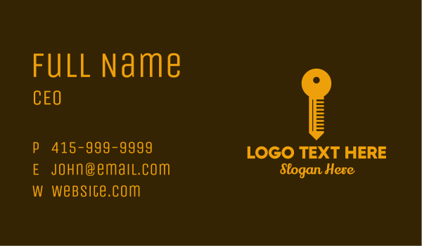 Golden Key Locksmith Business Card Design Image Preview