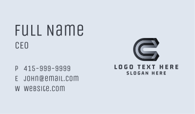 Digital Letter C Business Card Image Preview