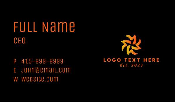 Flame Energy Symbol  Business Card Design Image Preview