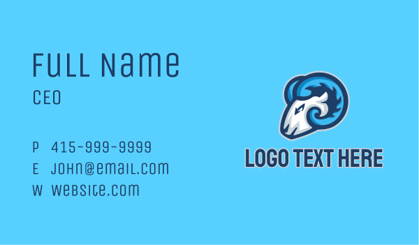 Ram Esport Mascot Business Card Design