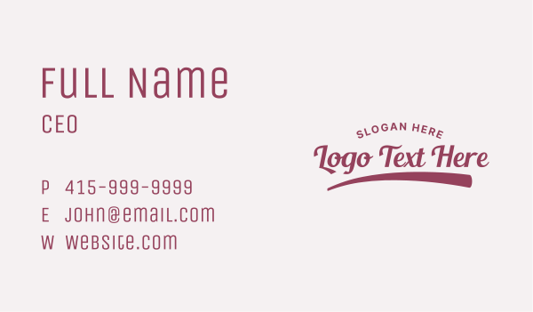Clothing Script Style Wordmark Business Card Design Image Preview
