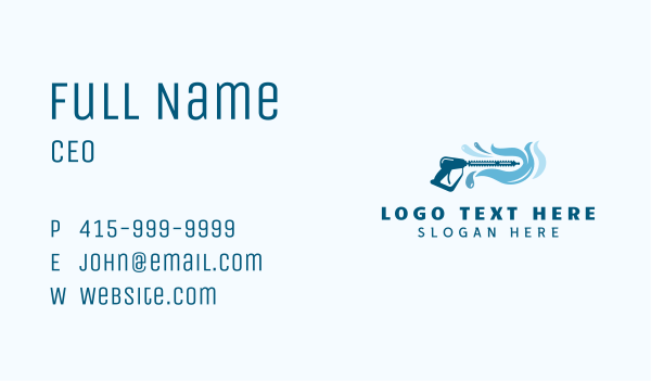 Blue Cleaning Pressure Washer Business Card Design Image Preview