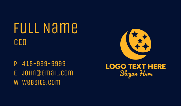 Crescent Moon Stars Business Card Design Image Preview
