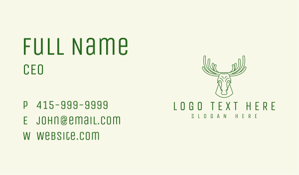 Wild Moose Antler Business Card Design Image Preview