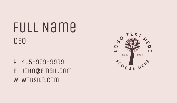 Female Healthy Tree Business Card Design Image Preview