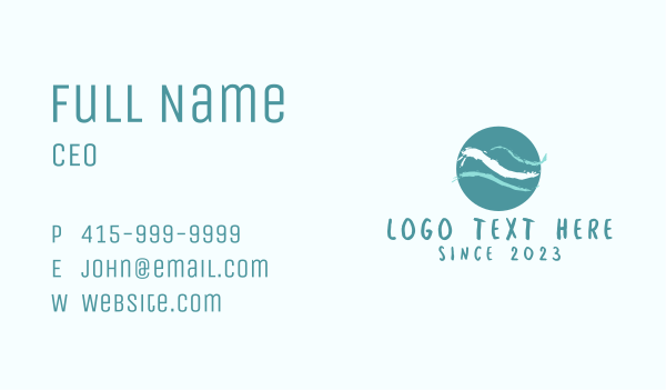 Ocean Wave Watercolor  Business Card Design Image Preview