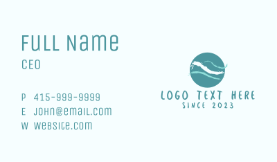 Ocean Wave Watercolor  Business Card Image Preview