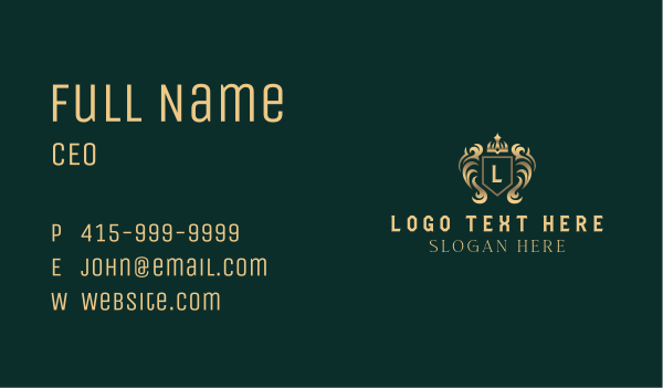 Luxury Shield Monarchy  Business Card Design Image Preview