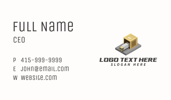 Truck Logistics Crate Business Card Design Image Preview