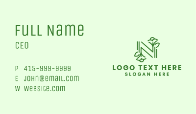 Garden Letter N  Plant Business Card Image Preview