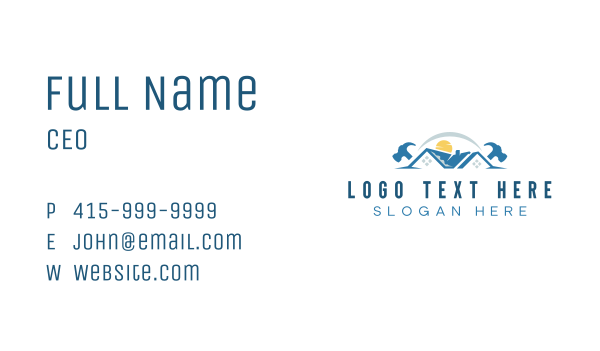 Construction Hammer Roof Business Card Design Image Preview