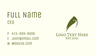 Green Tit Bird Business Card Image Preview