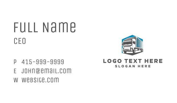 Cargo Truck Delivery Business Card Design Image Preview