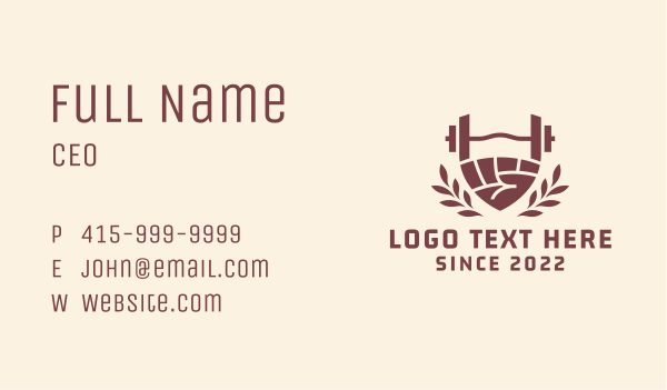 Strong Barbell Hand  Business Card Design Image Preview
