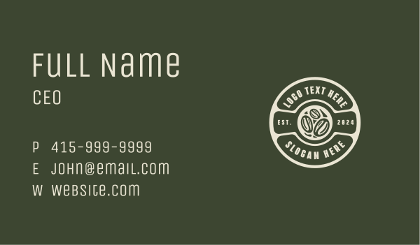 Coffee Bean Organic Business Card Design Image Preview