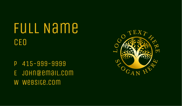 Gold Tree Plantation Business Card Design Image Preview