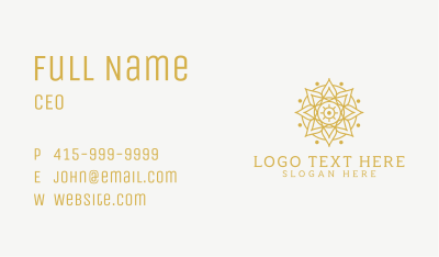 Flower Pattern Gold Business Card Image Preview