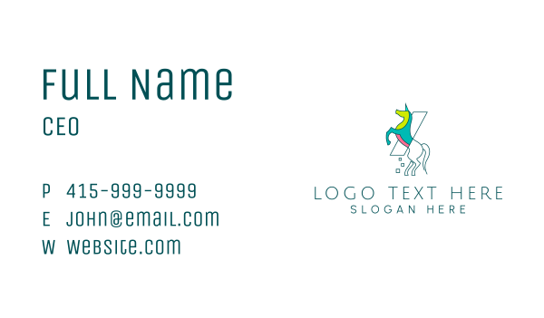 Mythical Creature Unicorn  Business Card Design Image Preview